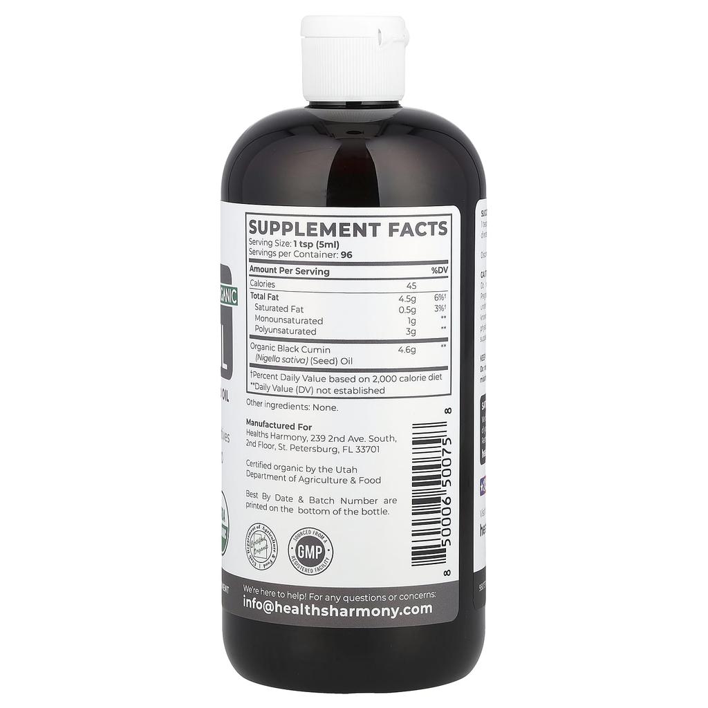 Organic Black Seed Oil, 473Ml(16Fl Oz)