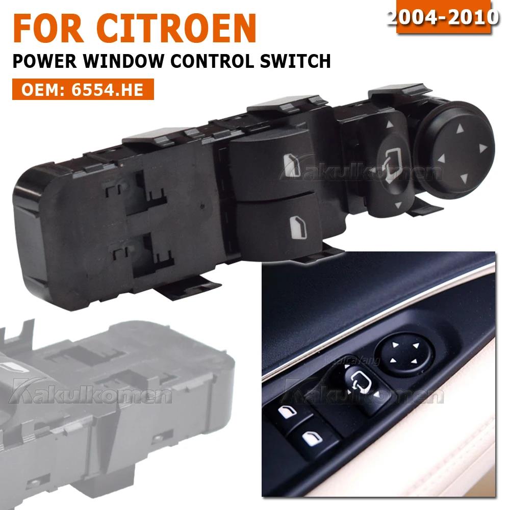 6554.HE 6554HE Car Electric Control Power Master Window Switch Button Lifter Red Light For Citroen C4 2004-2010 C4 2008 Coupe