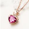 BELLA BOX New Exquisite Elegant Crown Peach Blossom Heart-shaped Sea Blue Zircon Pendant Feminine Clavicle Chain Necklace Charm Birthday Party