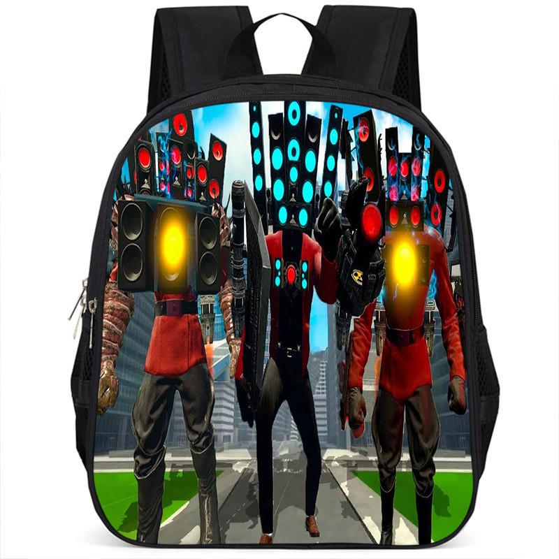 Fashionable Skibidi Toilet Kids Backpack Large Capacity Nylon Bag Unisex Design