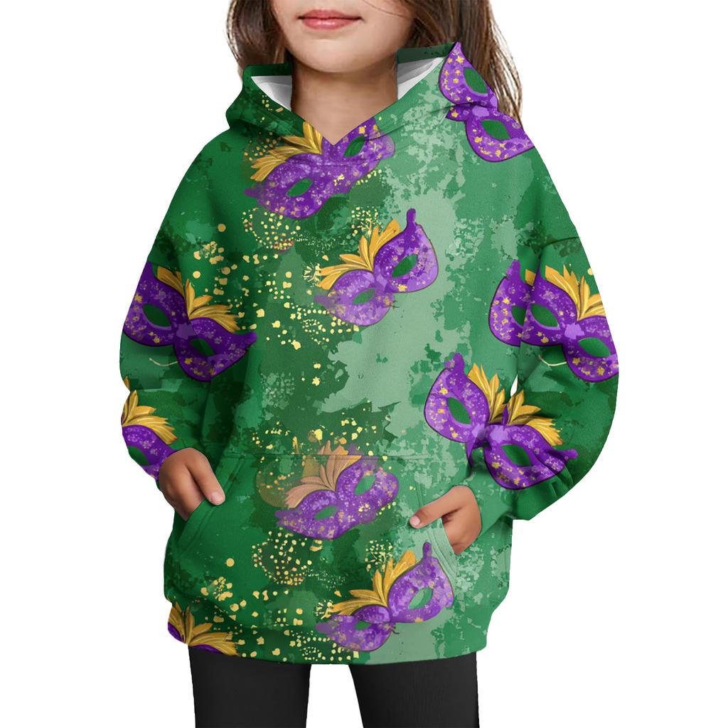 Dívčí mikina s kapucí a vázáním - Pulovr s potiskem Den karnevalu