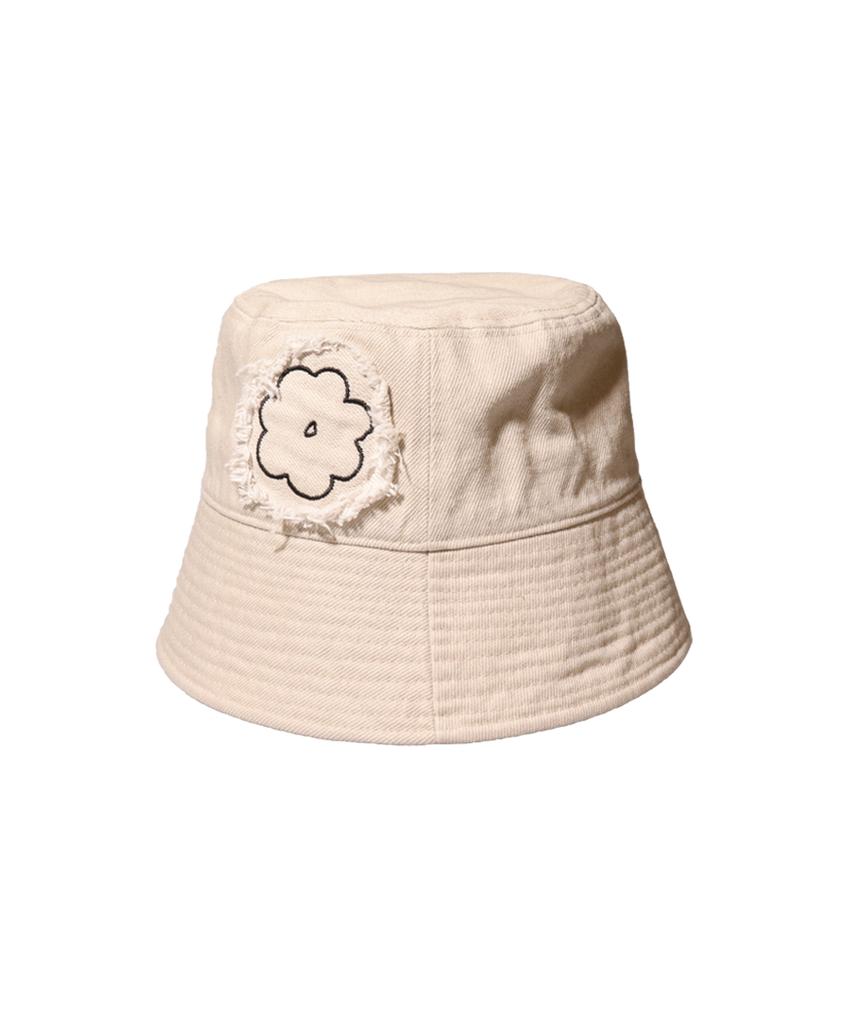 Elkebeullum Flower Patch Cotton Beige Bucket Hat