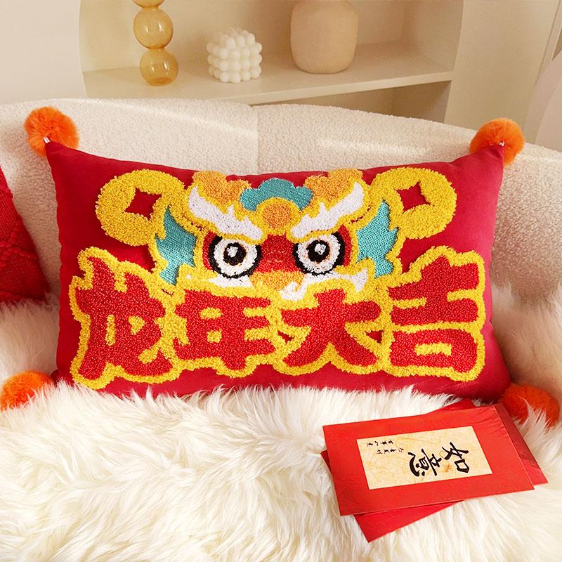 Embroidery Velvet Cushion Cover Luxury European Pillow Cover Gold PillowCase Geometry Home Decorative Sofa Throw Pillow