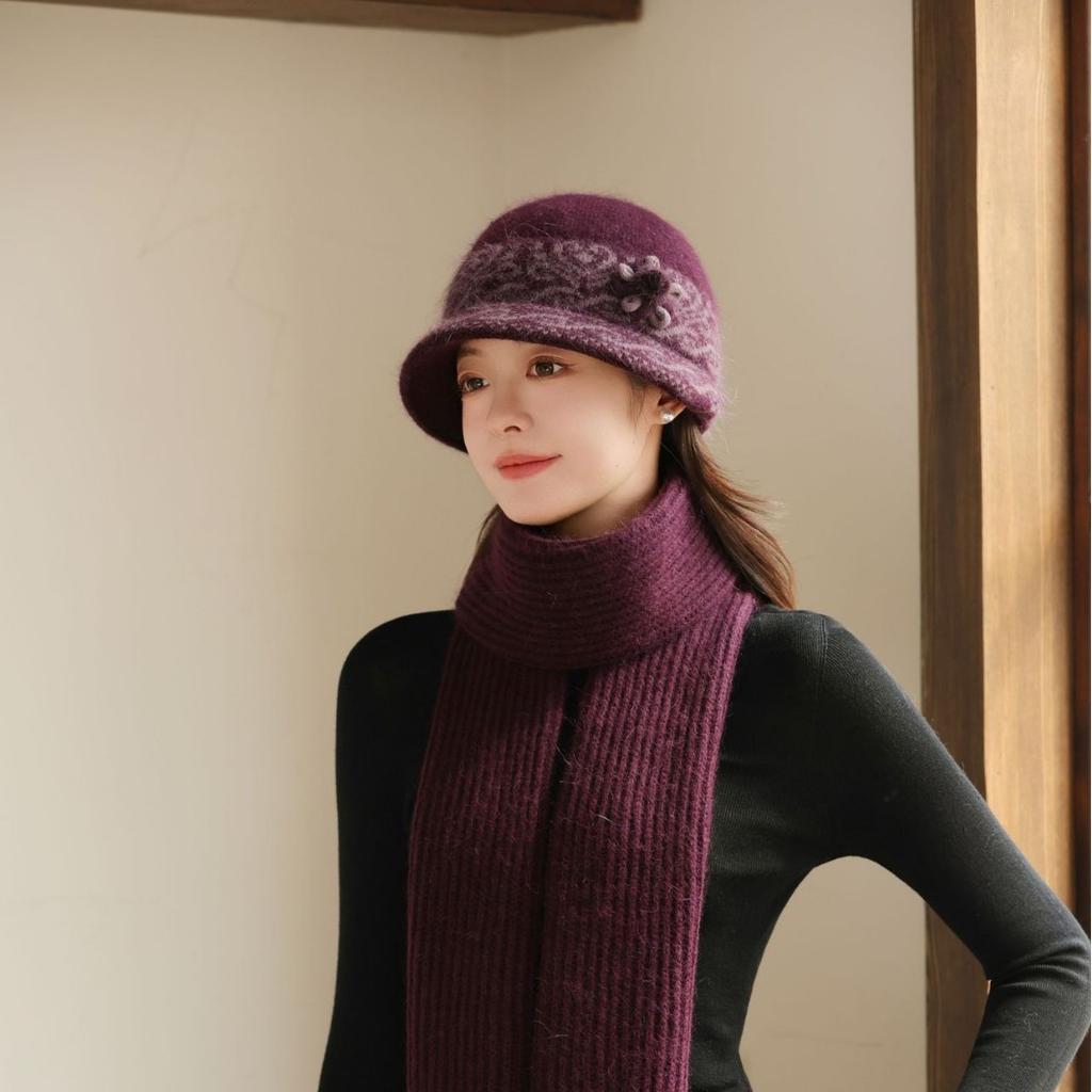 In The Elderly Hat Women'S Winter Velvet Warm Wool Hat Cold Ear Protection Old Lady Foreign Style Mother Hat