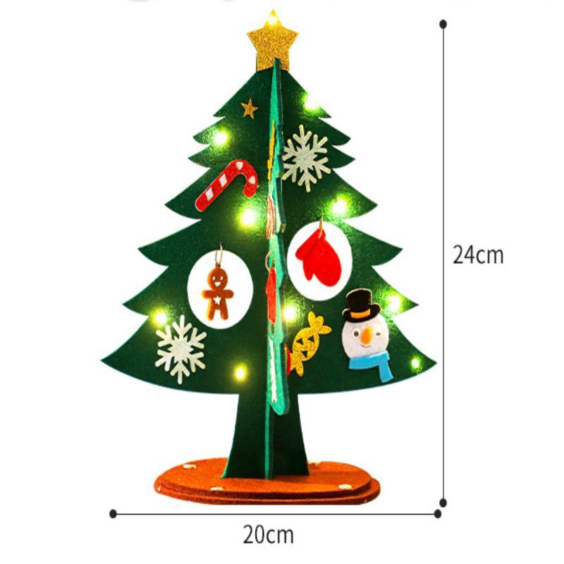 1SET Children DIY Felt Christmas Tree Toys Handmade Xmas Tree Crafts Material Desktop Decoration Navidad New Year Gifts for Kids