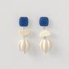 Wood Ball Earrings (BLUE)