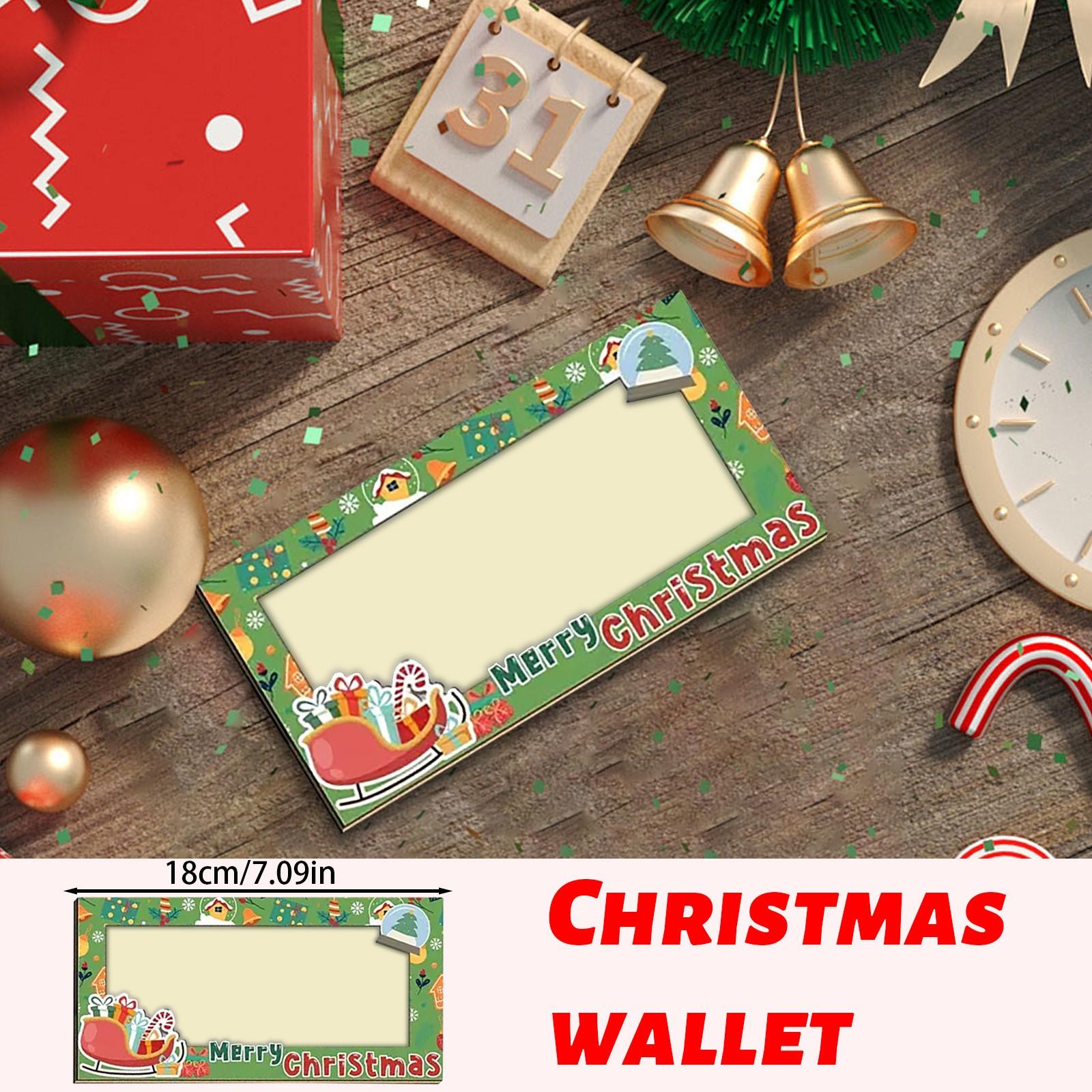 

Рождественский деревянный держатель для денег, креативная праздничная поздравительная открытка, органайзер для денег, подарок ручной работы и аксессуар для домашнего декора One Size