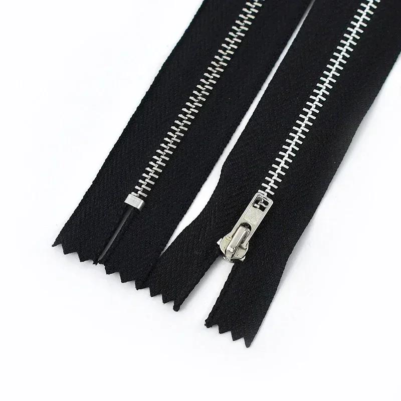 Meetee 10/20Pcs 3# Metal Zippers 10-30cm Close End Black White Zip for Bags Jeans Jacket Pocket Zips DIY Sewing Accessories