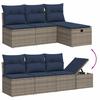 8 Piece Garden Sofa Set with Cushions Gray Poly Rattan