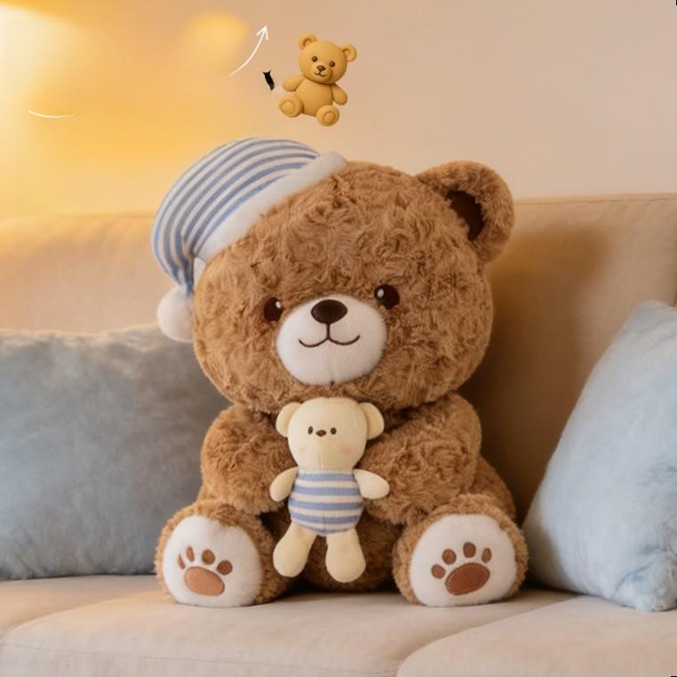 Peluche Orsacchiotto Giocattolo Regalo Per Bambini E Adulti Con Imbottitura In Cotone Pp Per Decorazione Natalizia