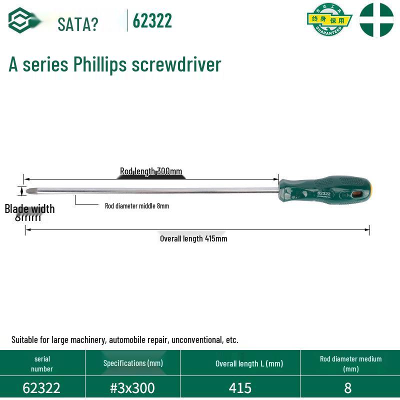 SATA 62303 Phillips Magnetic Screwdriver, 62304 Torx Screwdriver, A Series 62302