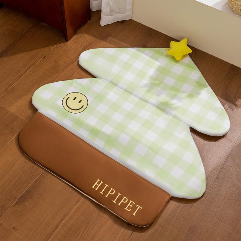 L-shaped Cooling Quilted Dog and Cat Mat with Backrest for All Seasons
