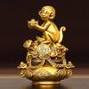 Copper Monkey Ornaments Pot of Treasure Ruyi Monkey Living Room Office Decor