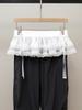 High-End Women's French Lace Peplum Slimming Straight-Leg Casual Pants for Autumn