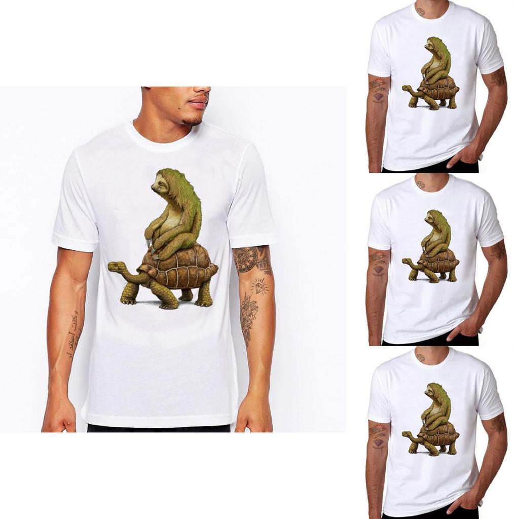 Usa Zootopia Tortoise Sloth Design Tshirt Mens Short Sleeve Funny Shirts Tops