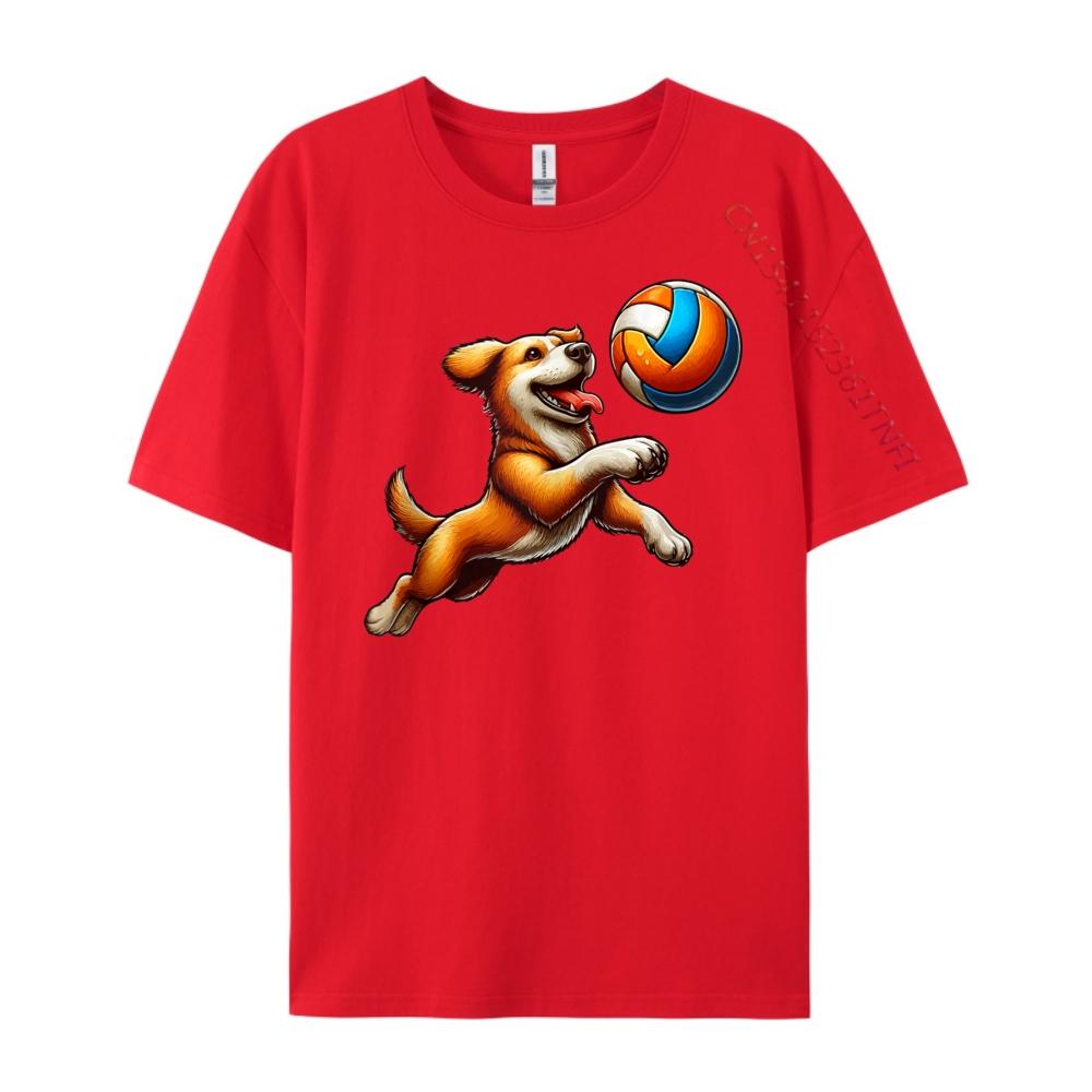 

Dog Playing Volleyball Costume Dog Owner Sport Player Funny T Shirts Men Men Clothes S