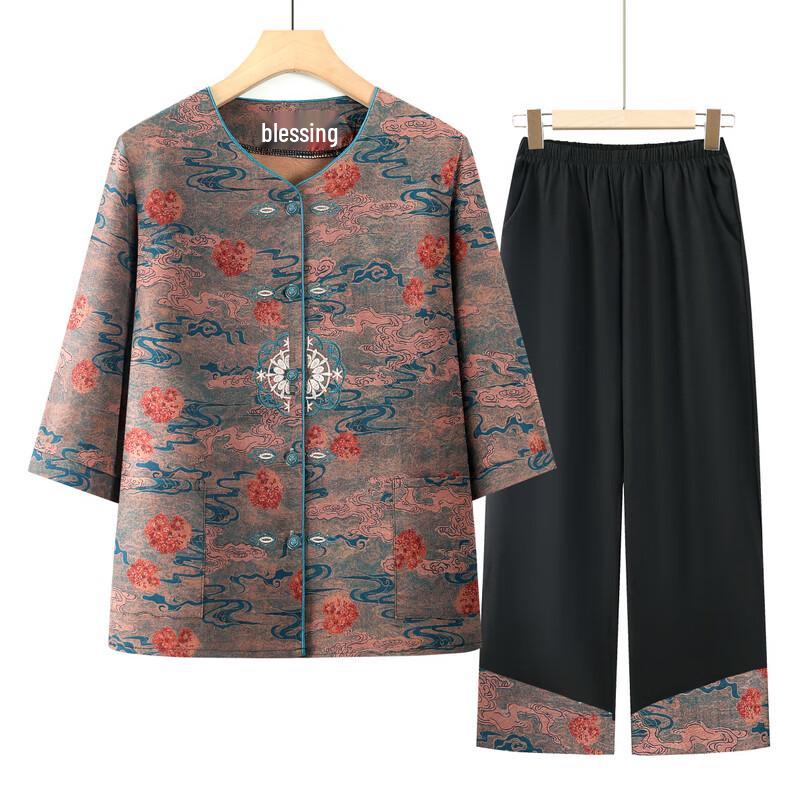 Women's Summer Two-Piece Outfit for Elderly