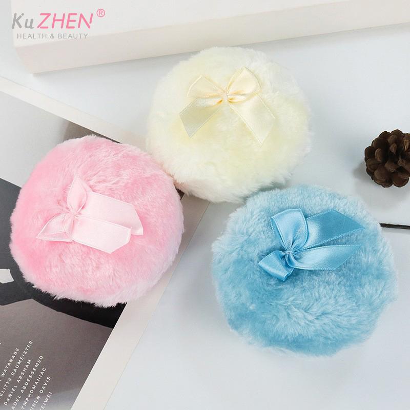 1/4 Stück Plüsch Make-up-Puff Professionell Schleife Rund Kosmetisch Weich Flauschig Puderquaste Niedliche Schleife Schwamm Foundation Make-upBeauty