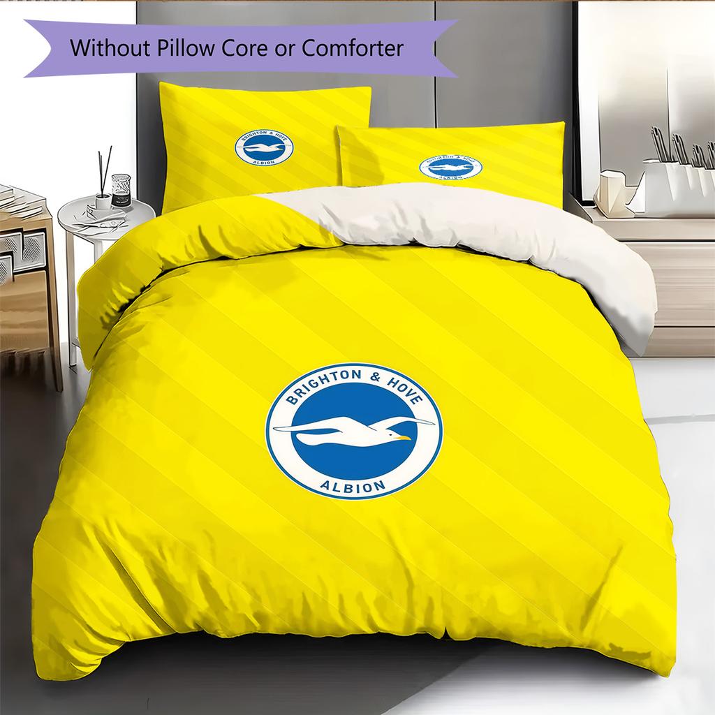 Set Copripiumino Trapuntato con Fantasia Brighton & Hove Albion Decorazione per la Casa Regalo (1 * copripiumino + 2 * federe senza imbottitura)