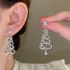 Autumn and Winter Zircon Christmas Tree Stud Earrings Light Luxury Niche High-end Earrings Christmas Atmosphere Exquisite Versatile Earrings