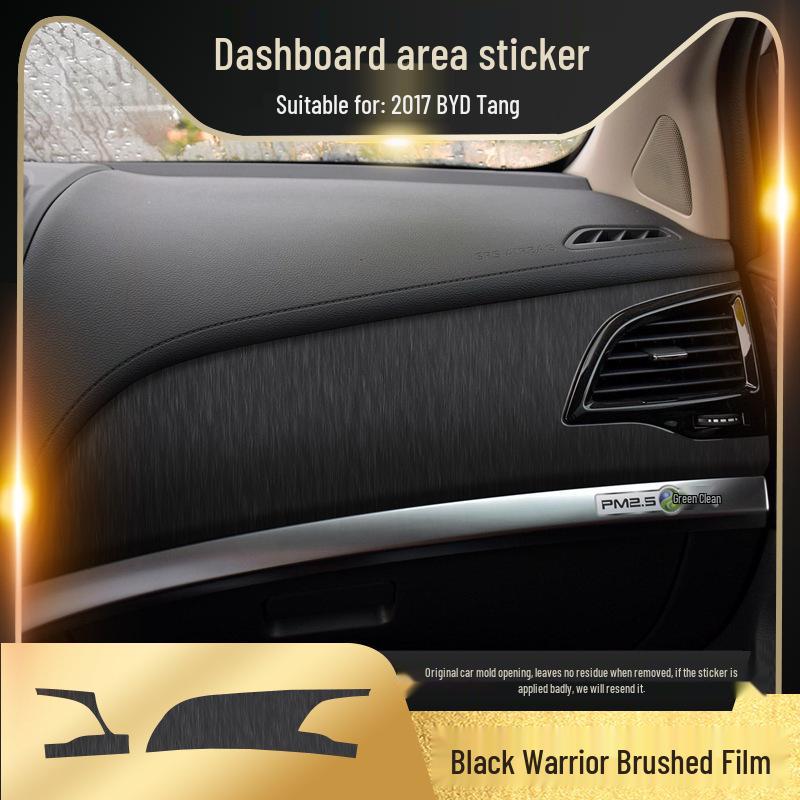 Black Warrior Gebürsteter Autoaufkleber für 17-21 BYD Tang Innenraum Mittelkonsolen Dekoration
