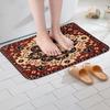 Vintage Oriental Bathroom Rug Non Slip Art Deco Bath Mat Boho Traditional Plush Shower Carpet Retro Floor Mat Home Decor