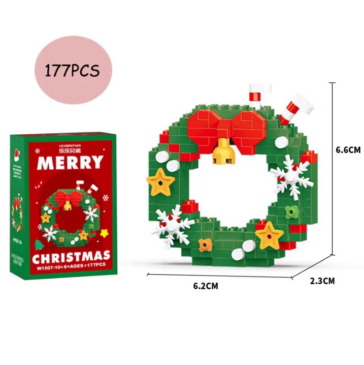 Diy Model Christmas Building Block Santa Claus Snowman Christmas Tree Building Block Toy  Christmas Decoration Party Favours