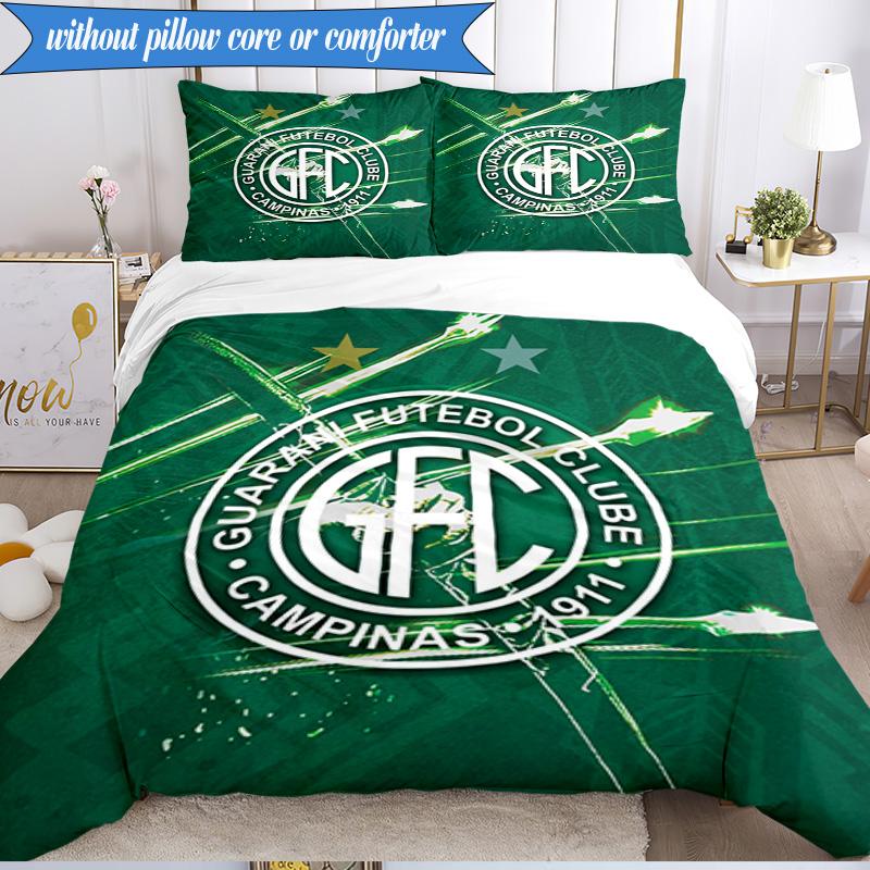 3PCS Football Club Emblem Printed Soft Bedding Set,Including 1pc Duvet Cover And 2pcs Pillowcases Perfect for Bedroom, Dormitory, Fan gift