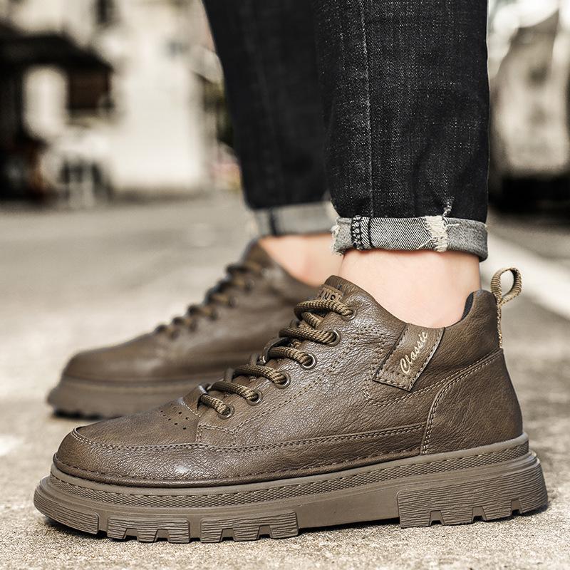 Martin boots autumn British style retro casual leather shoes sports waterproof non-slip heightening boots