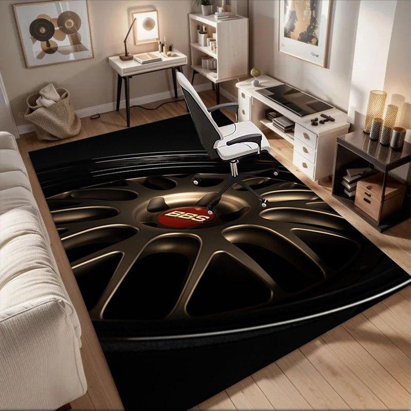 

BBS Wheel Rim - Luxury Automotive AccessoriesOffice Mat Perfect for Home Decor Office Desk Chair Rugs Chair Carpet for office Polyester Chai 60cm by 90cm
