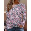 Women's T Shirt Print Ombre Floral Graphic Vintage Stylish Classic Long Sleeve Crew Neck Round Neck Regular Tops