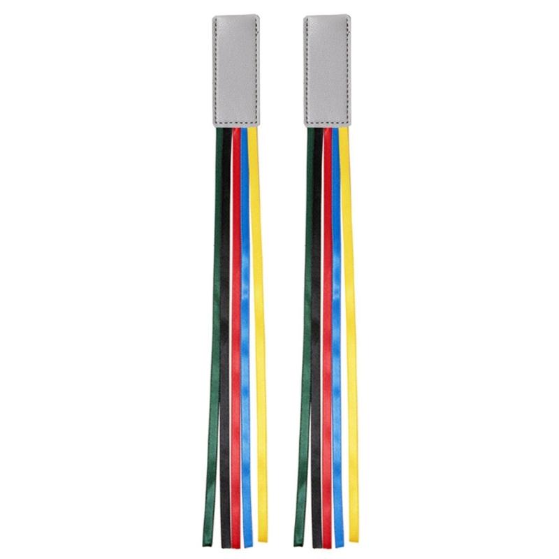2 Pcs Book Markers with Colorful Ribbons PU Leather Reading Bookmarks Ribbon Page Markers for Book Lovers