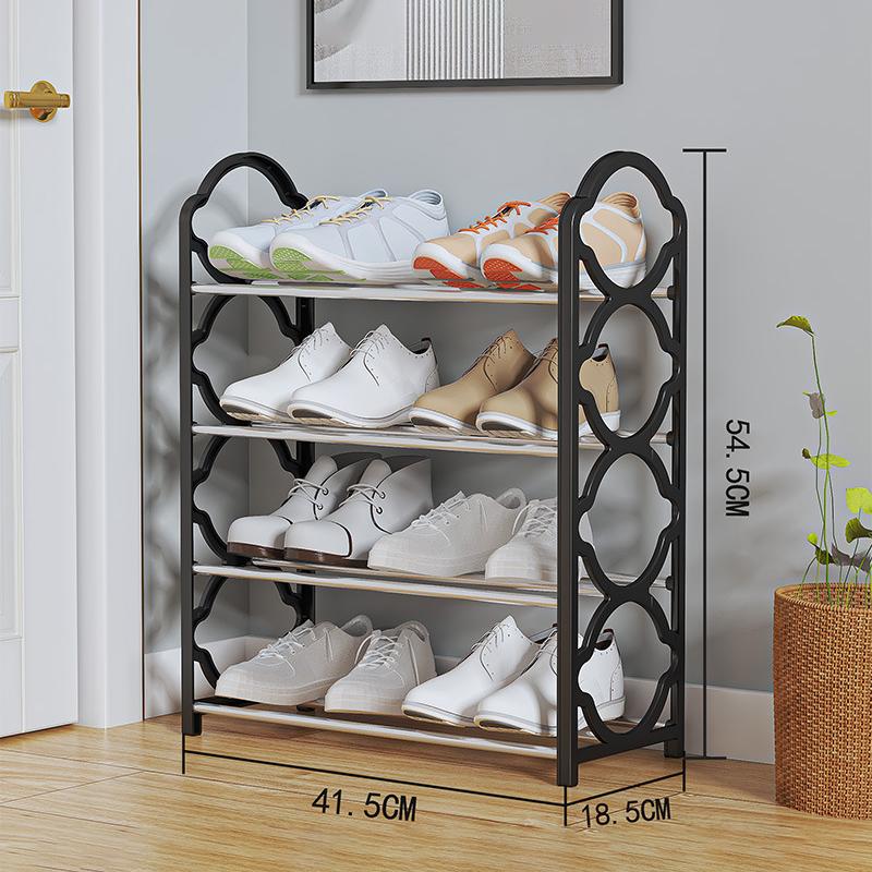 Multi-Layer Shoe Shelf 4 Layers Simple Dust-proof Storage Shoe Cabinet Multi-layer Assembly Door Dormitory Organizer Rack