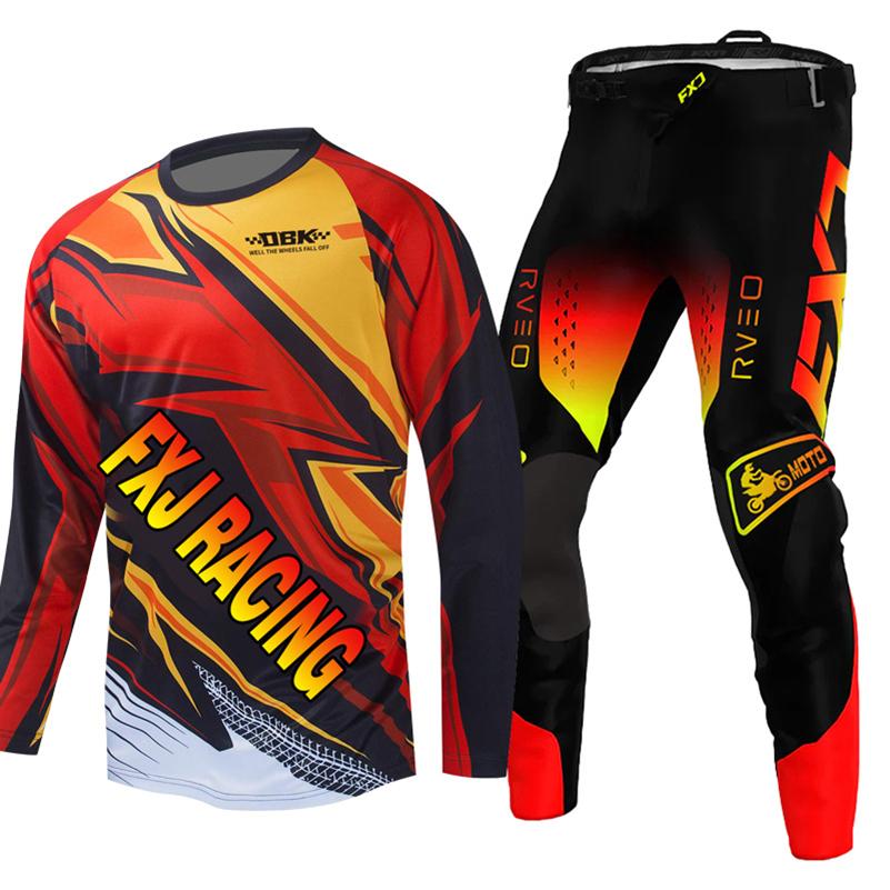 Set di abbigliamento da motocross per bambini 4 5 6 7 8 9 10 11 12 13 anni Ragazzi Bambino Motociclista Ragazzo Ragazza Maglia Pantaloni Kit tuta da corsa Fuoristrada Enduro MX MTB
