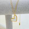 French-Style Heart Shell Pendant Necklace for Summer Outfits