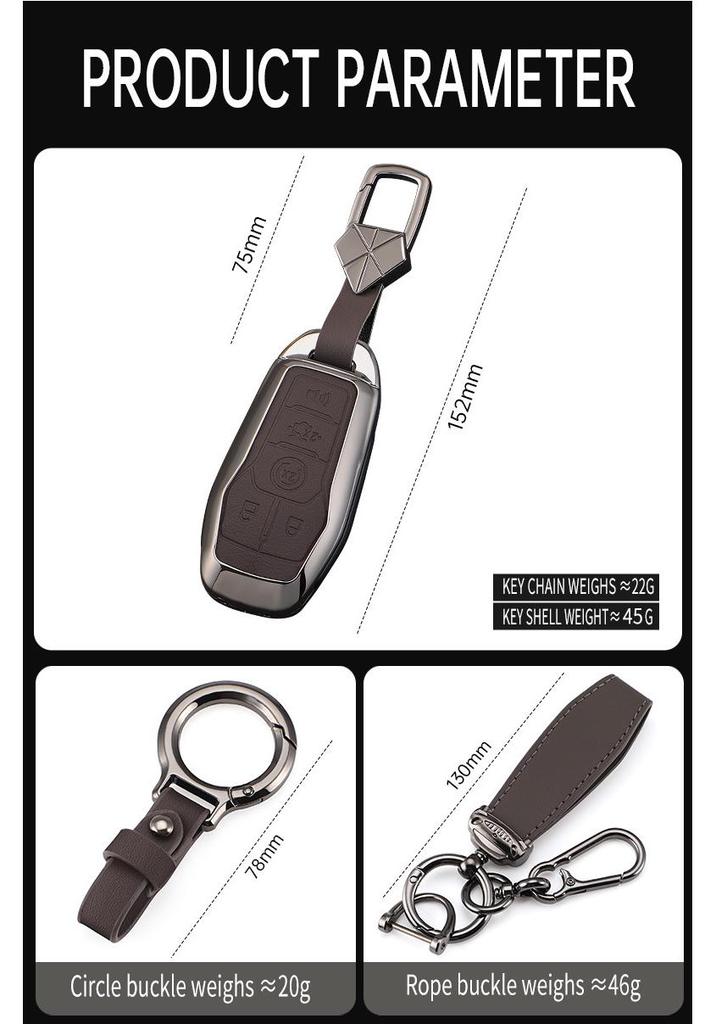 Key Cover Shell for 2015-2018 Ford Taurus, Mustang, Raptor, F150, Explorer