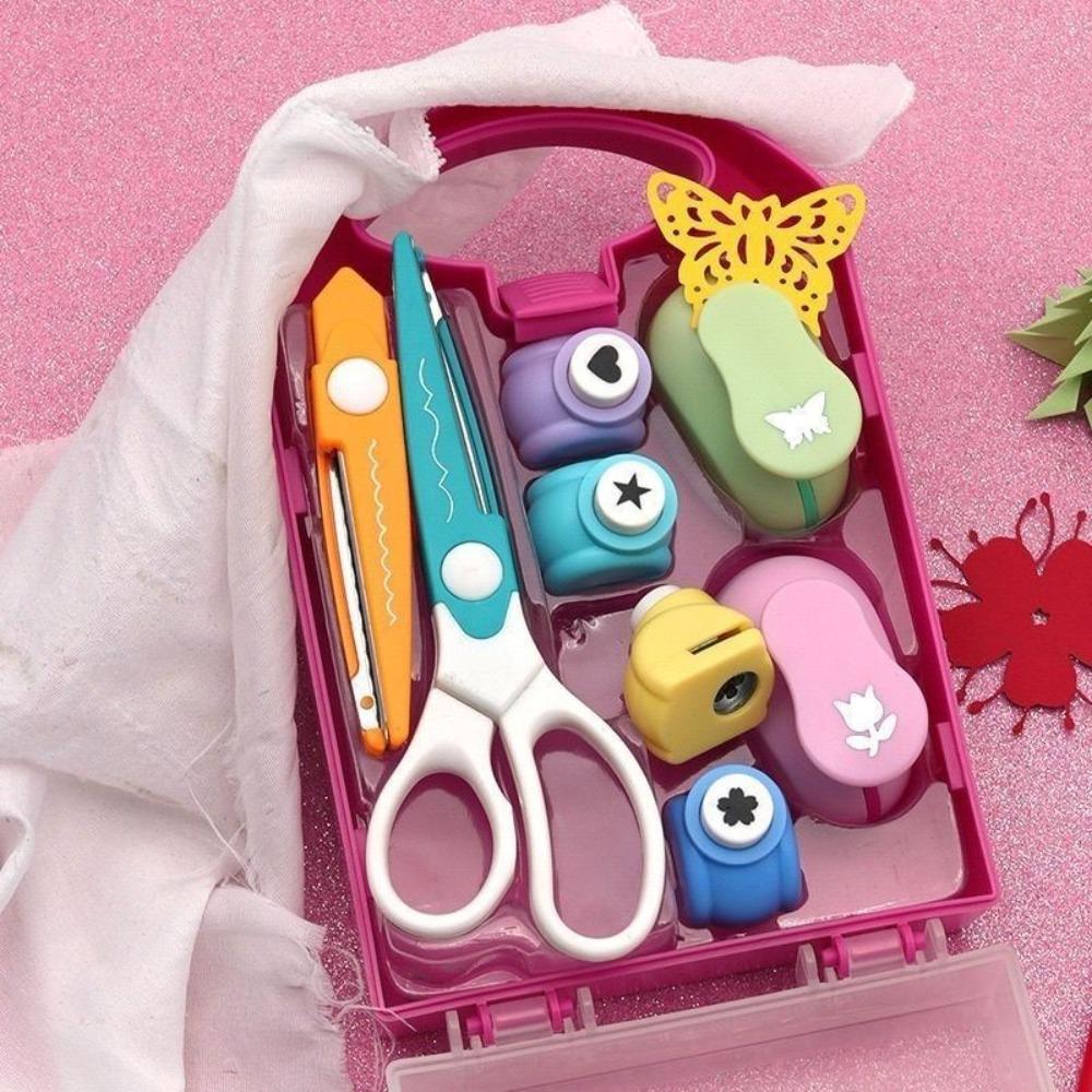 Punching Tool Hole Punch Set Flower Embossing Art Projects Embossing Machine Set Manual Educational Star Puncher Birthday Cards
