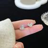 Mini Full Crystal Heart Rhinestone Stud Earring for Women Temperament Korean Design Cute Wedding Zircon Girl Gift