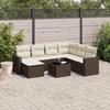 VidaXL Garden Lounge Set with Cushions 8 Pcs, Sofas with Adjustable Feet, Outdoor Furniture Set Patio Terrace, 3219303