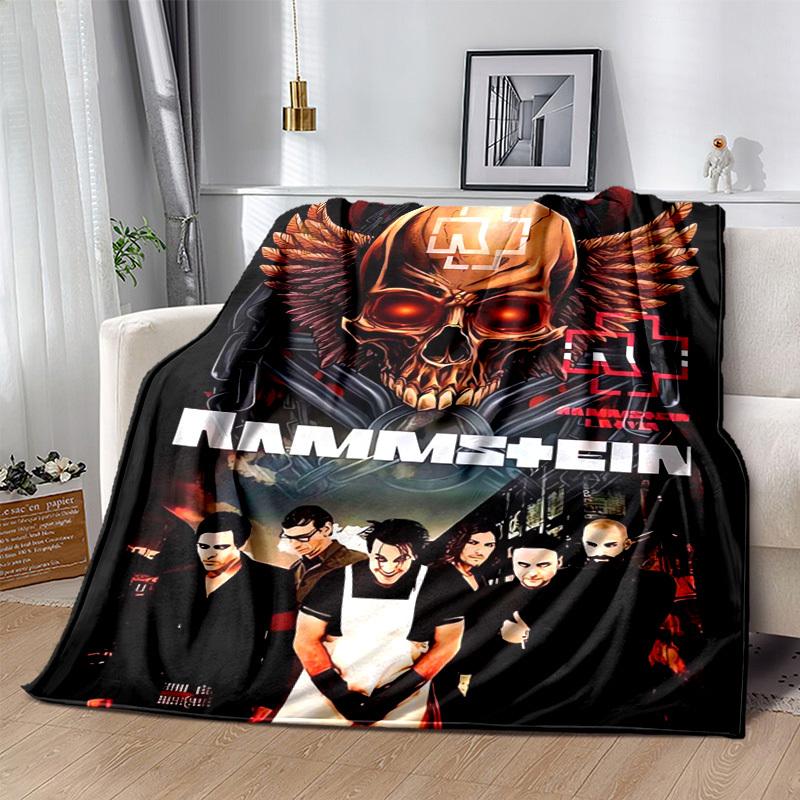 1pc Rammstein-Inspired Home Decor: Cozy Flannel Blanket, Perfect Gift for Bedroom, Living Room, Travel, Camping, Car, Beach, Office Naps, Ideal Sofa T