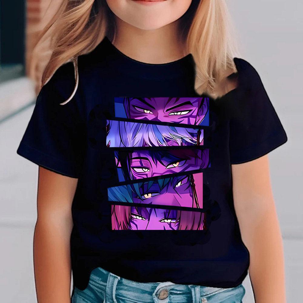 SAJA BOYS Anime Kids T-Shirt Retro Y2K Aesthetic Print Short Sleeve Tee Casual Summer Top for Boys Girls