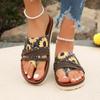 Women's Shoes New Promotion Flip-Toe Women's Slippers Summer Roman Mixed Color Outdoor Leisure Beach Flat Large Size Slippers