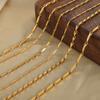 Light Luxury Gold And Steel Color Matching Bamboo Joint Geometric Texture Necklace Titanium Steel Personality Temperament Clavicle Chain