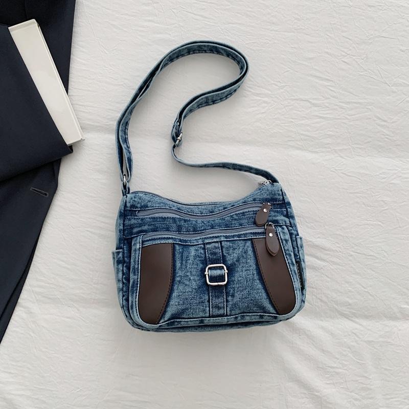 Fashion Vintage Design Women's Crossbody Bag High Quality Denim Fabric Shoulder Bag Large Capacity Tote Bag Lightweight Handbags