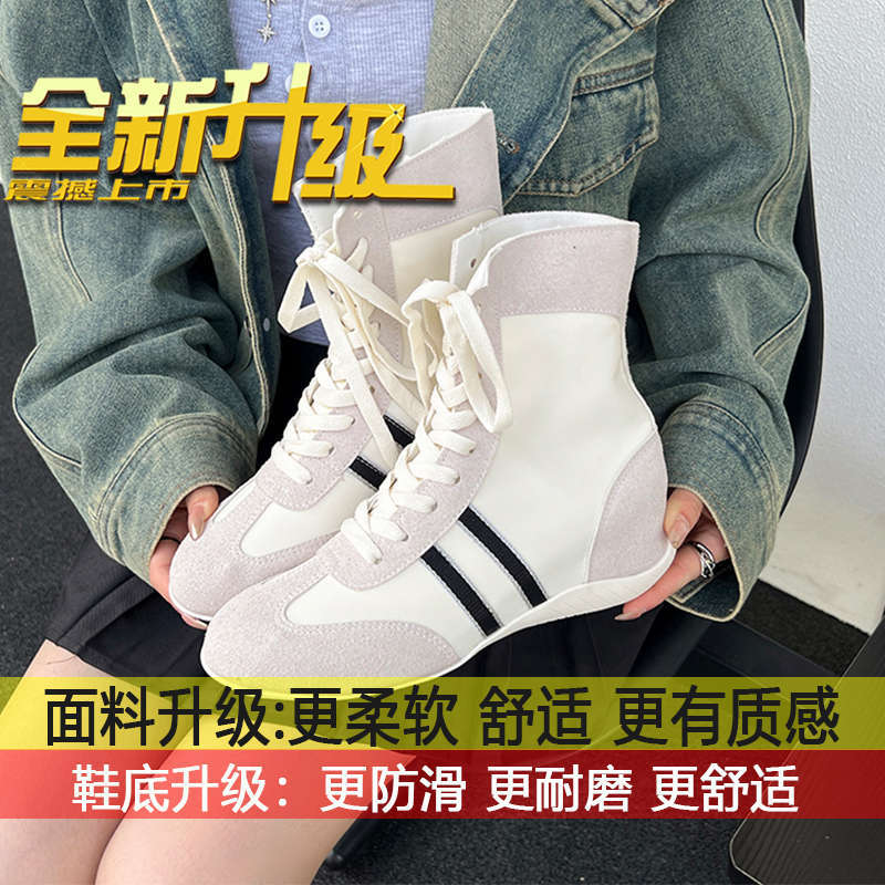 

Fashion boxing high-top shoes, high-end flat bottom, light and comfortable Martin boots women s 2025 new popular German training shoes 35