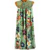 Women's Fashion Casual Vest Sleeveless Lace Print Tank Pleated Swing Dress