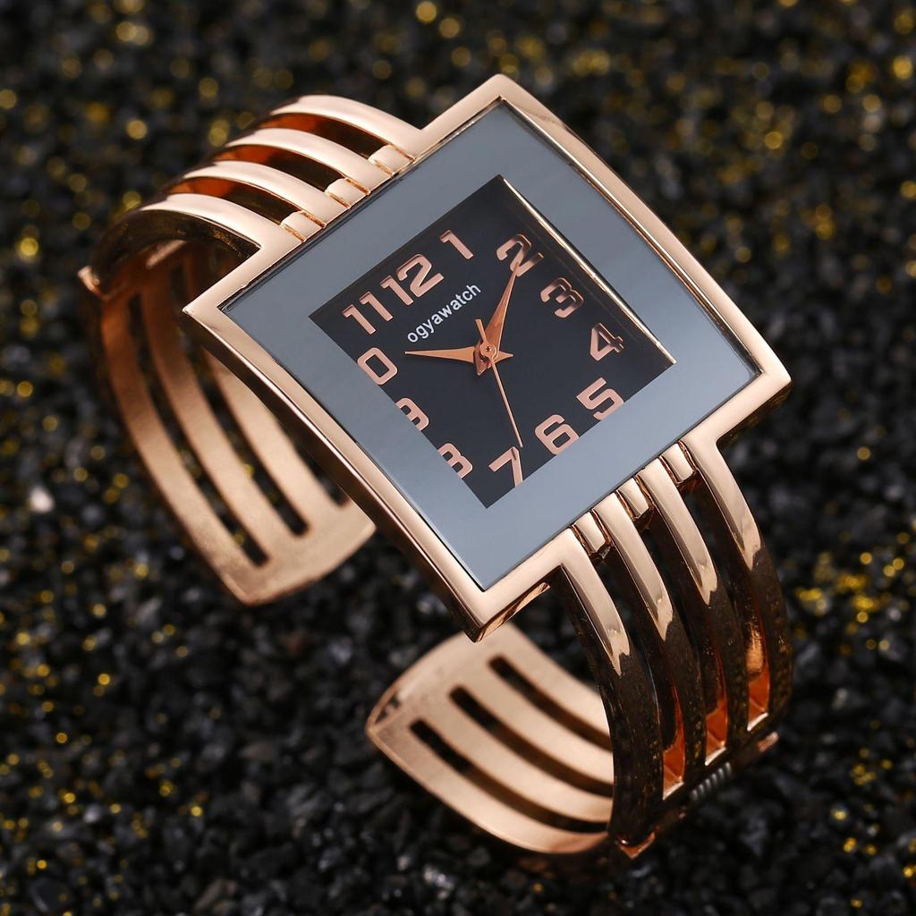 New Fashionable Women's Bangle Watch Ladies' Square Watch Stainless Steel Watch Women Quartz Watches