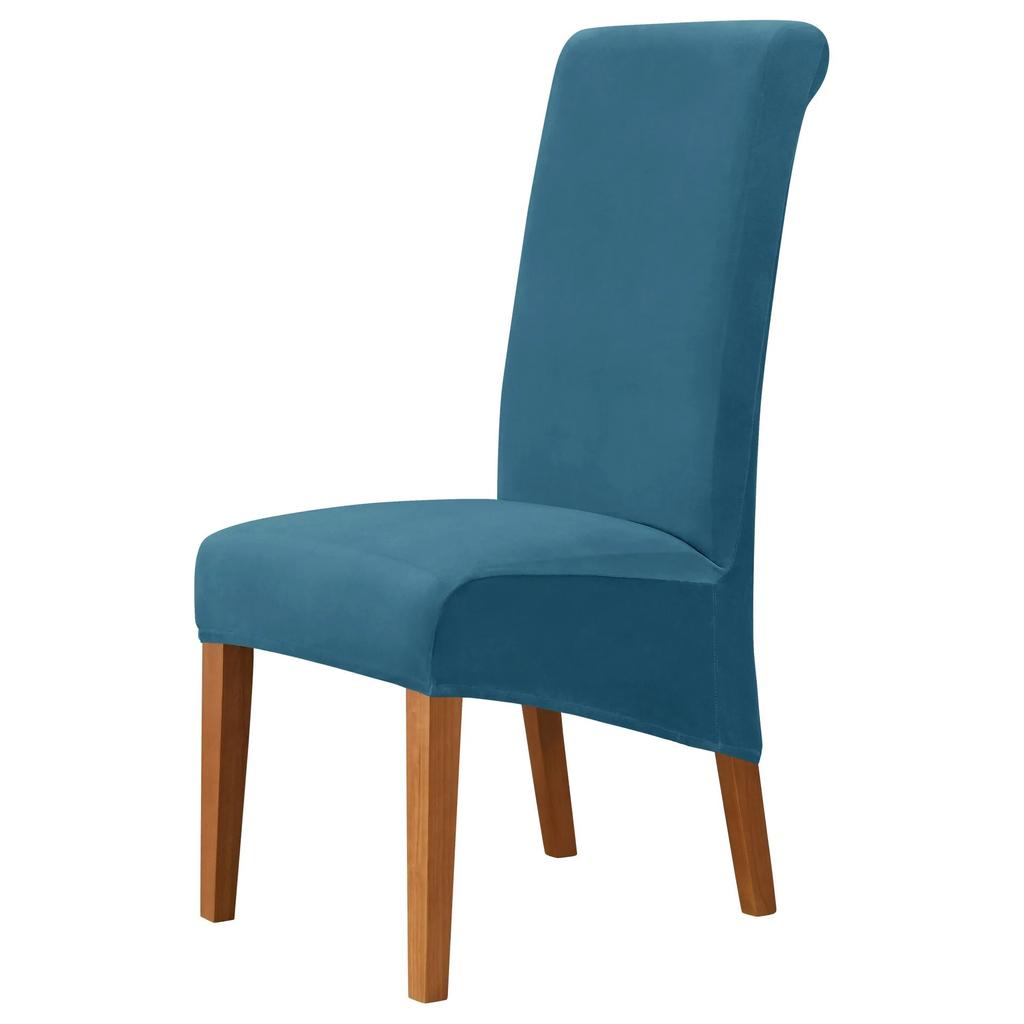 High Back & Universal Velvet Chair Cover Stretch Soft Chair Covers for Dining Room Wedding Hotel Home Decor Seat Case M XL Size