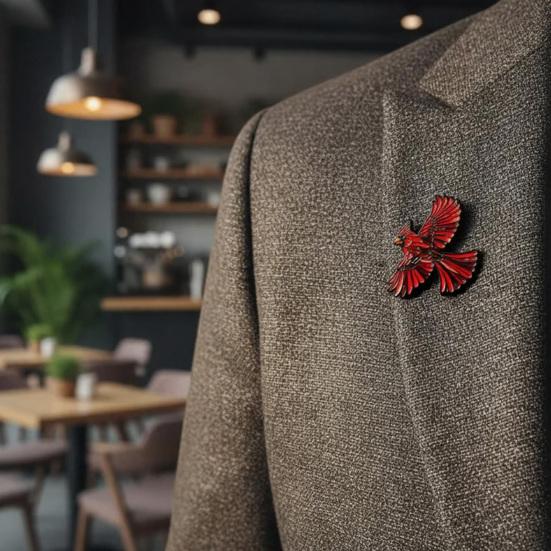 Wildlife Enamel Brooch Cute Animal Lapel Pin Colorful Hummingbird Fox Wolf Brooch Pin for Women Men Scarves Hats T-Shirts