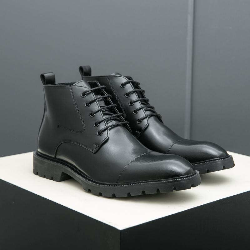 Fashion Men Fashion Boots Black Brown Short Training Boots Lace Up Business High Quality Chelsea Boots Size 38-45 Men Boots